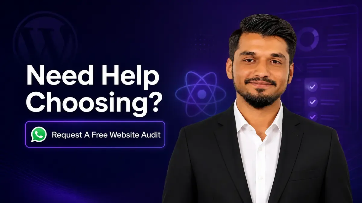 Muhammad Muheet inviting businesses to request a free WordPress website audit